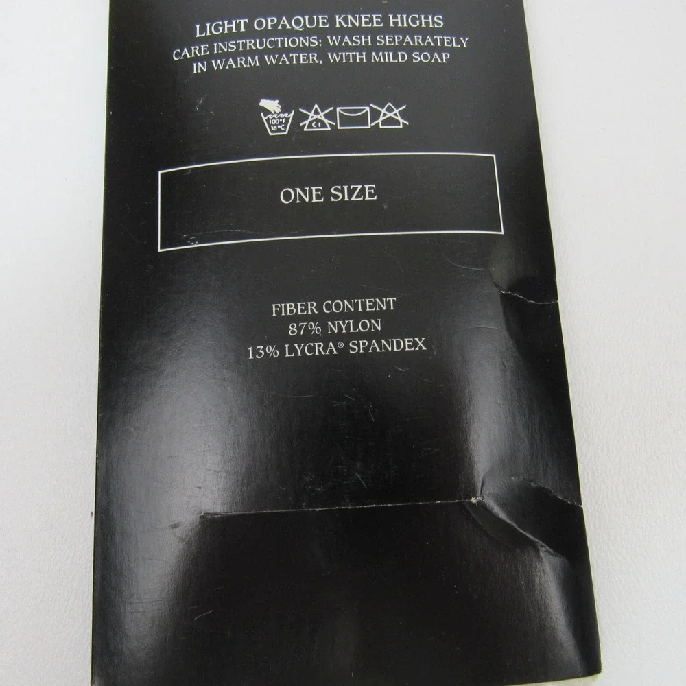 Ellen Tracy Microsheer Light Opaque Knee High Socks Lycra Spandex Made in USA‎